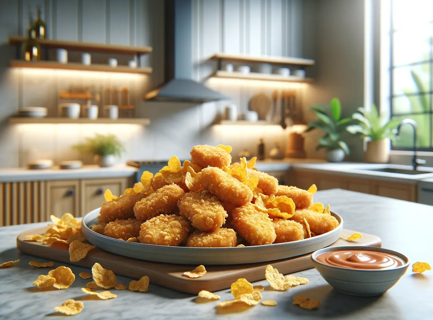 Chicken-Nuggets mit Cornflakes