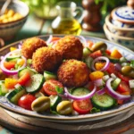Griechischer Salat mit knusprigen Falafeln