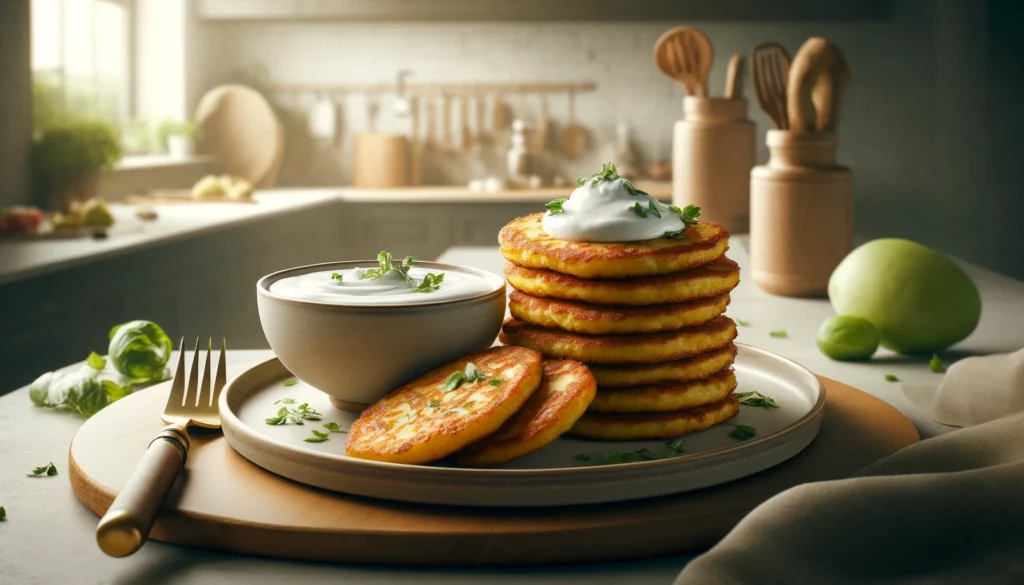 Kartoffelpuffer mit Joghurt-Kräuter-Dip