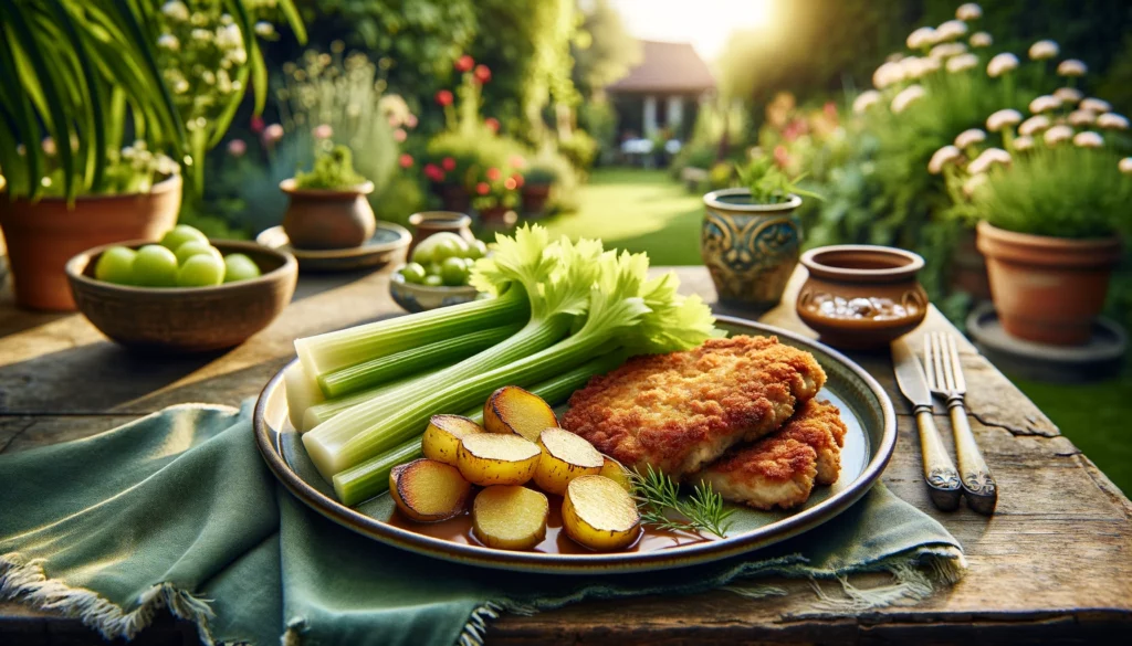Sellerieschnitzel mit Kartoffeln