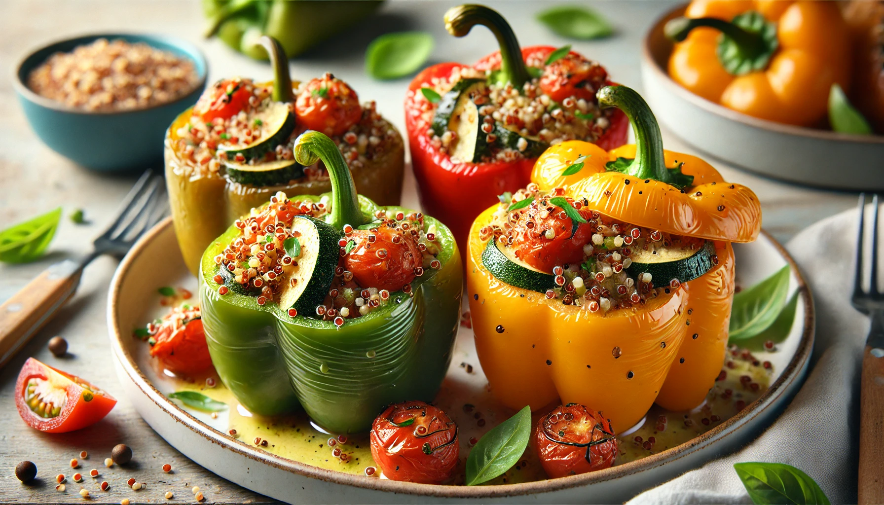 Gefüllte Paprikaschoten mit Quinoa und Gemüse