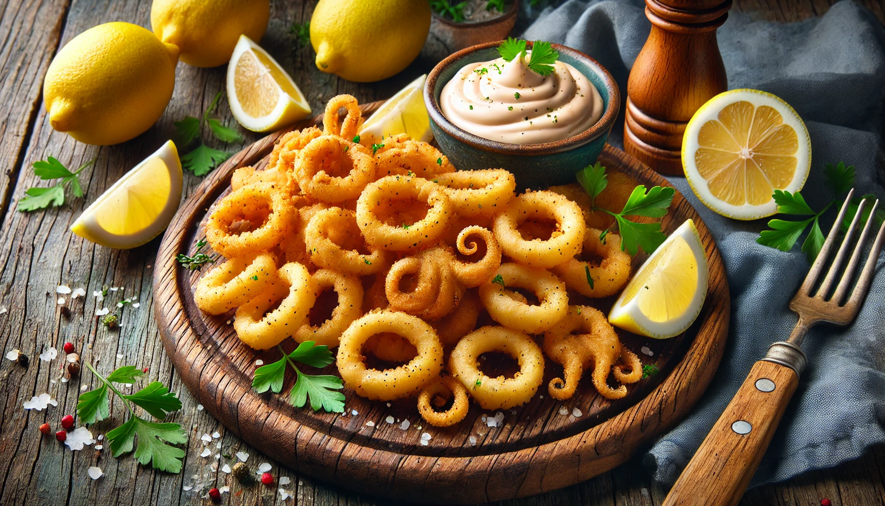 Knusprige Calamari mit Zitronen-Aioli