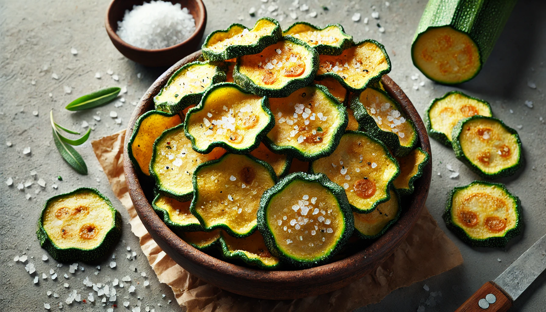 Zucchini-Chips mit Meersalz