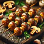 Pilz-Spieße mit Knoblauch